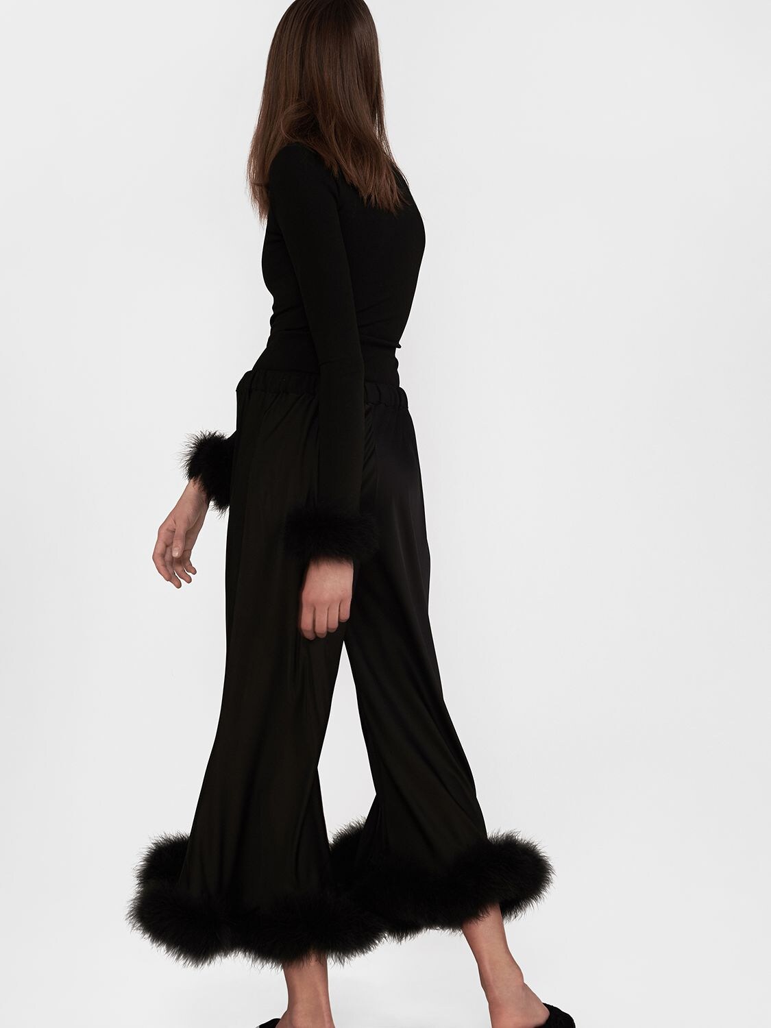 SLEEPER JERSEY BOUDOIR PANTS W/ FEATHERS 75IDP8010-QKXBQ0S1