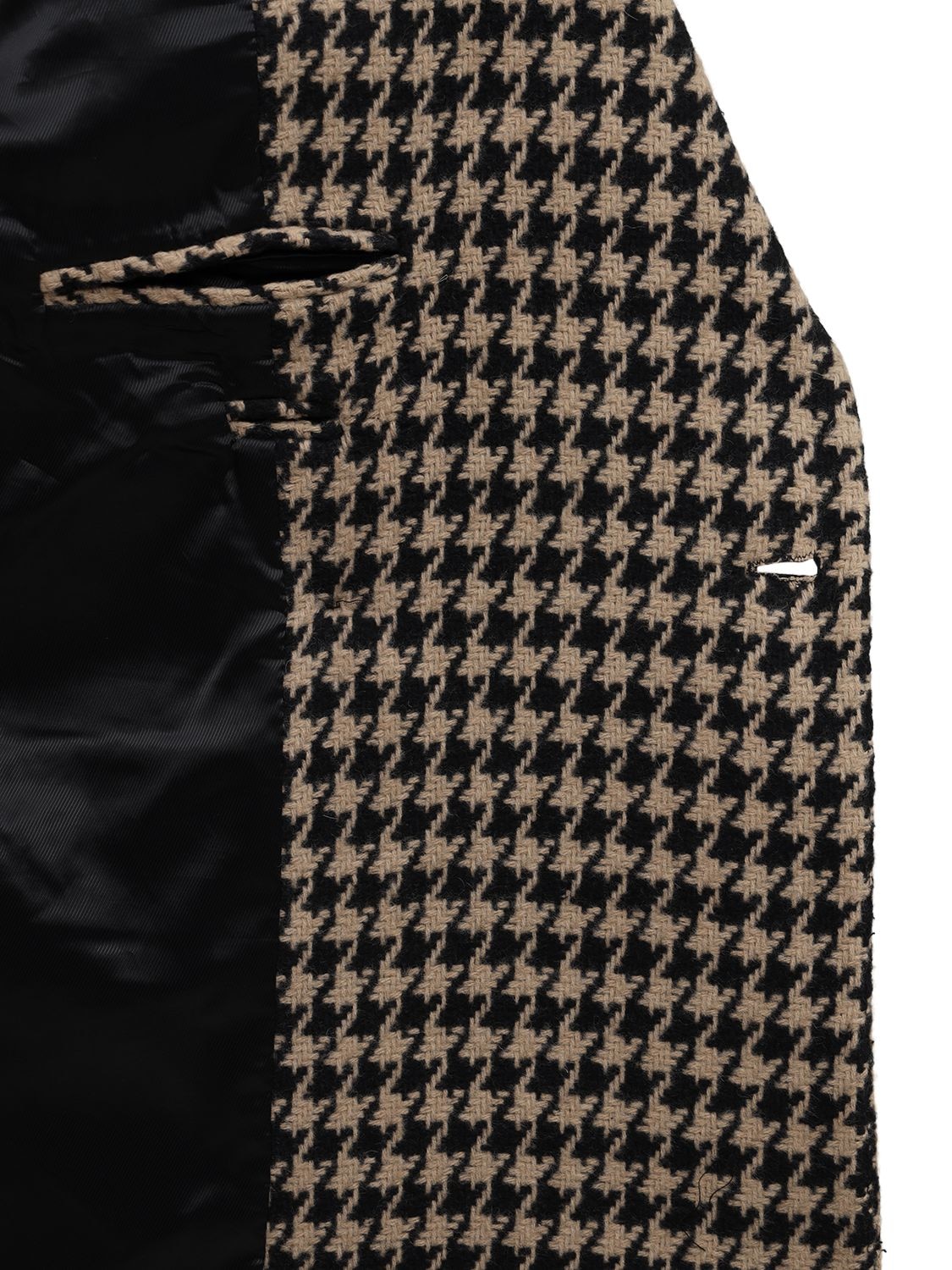 Shop Anine Bing Kaia Wool Blend Houndstooth Blazer In Cream,black