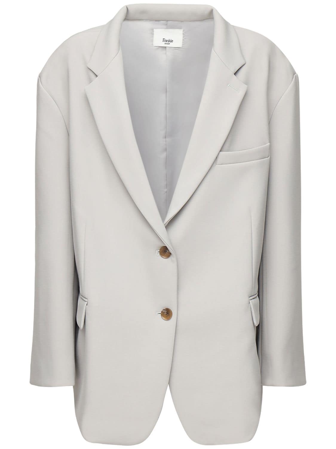 The Frankie Shop Bea Oversized Tech Twill Blazer In Grey