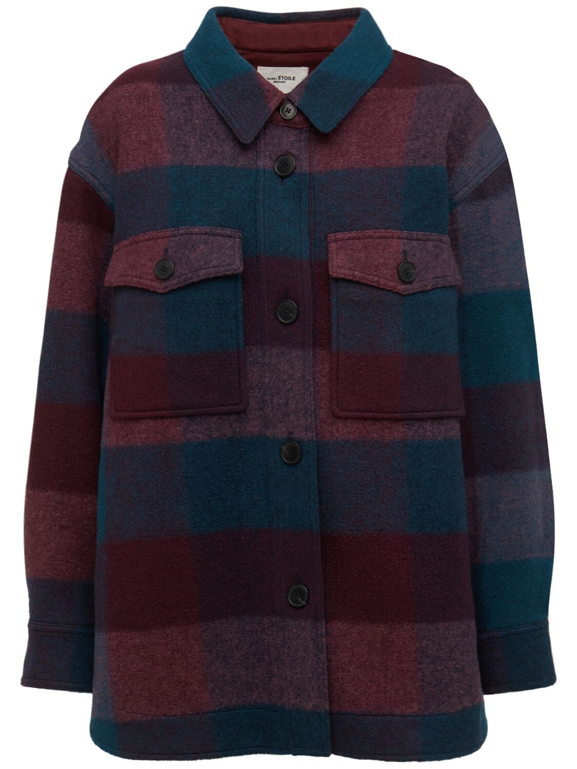 ISABEL MARANT ÉTOILE HARVELI CHECKED WOOL BLEND JACKET
