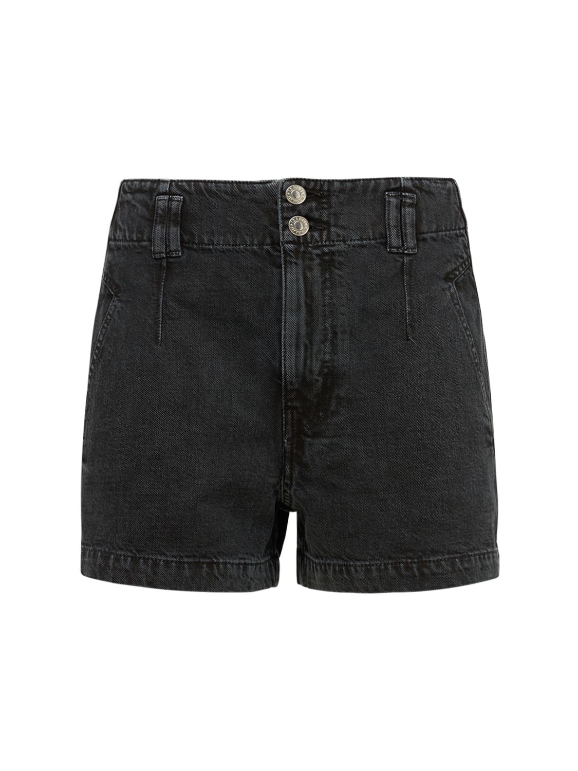 Isabel Marant Étoile Tihiana High Waist Denim Shorts In Black