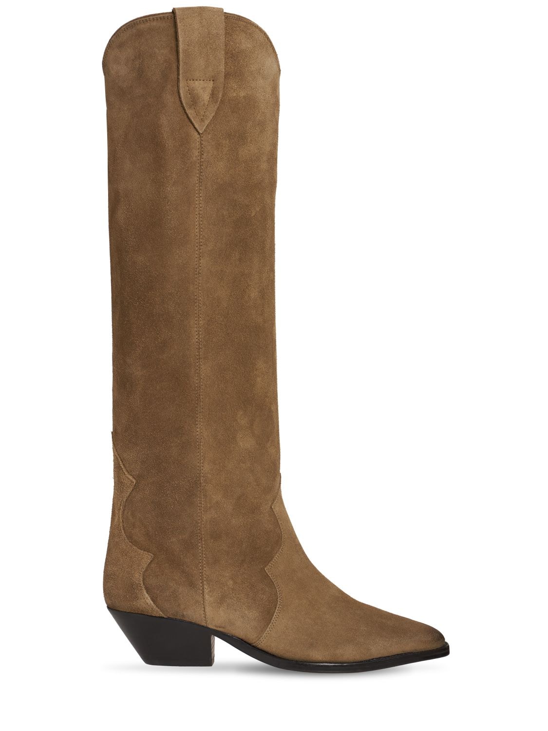 Isabel Marant 40mm Denvee Suede Tall Boots In Taupe