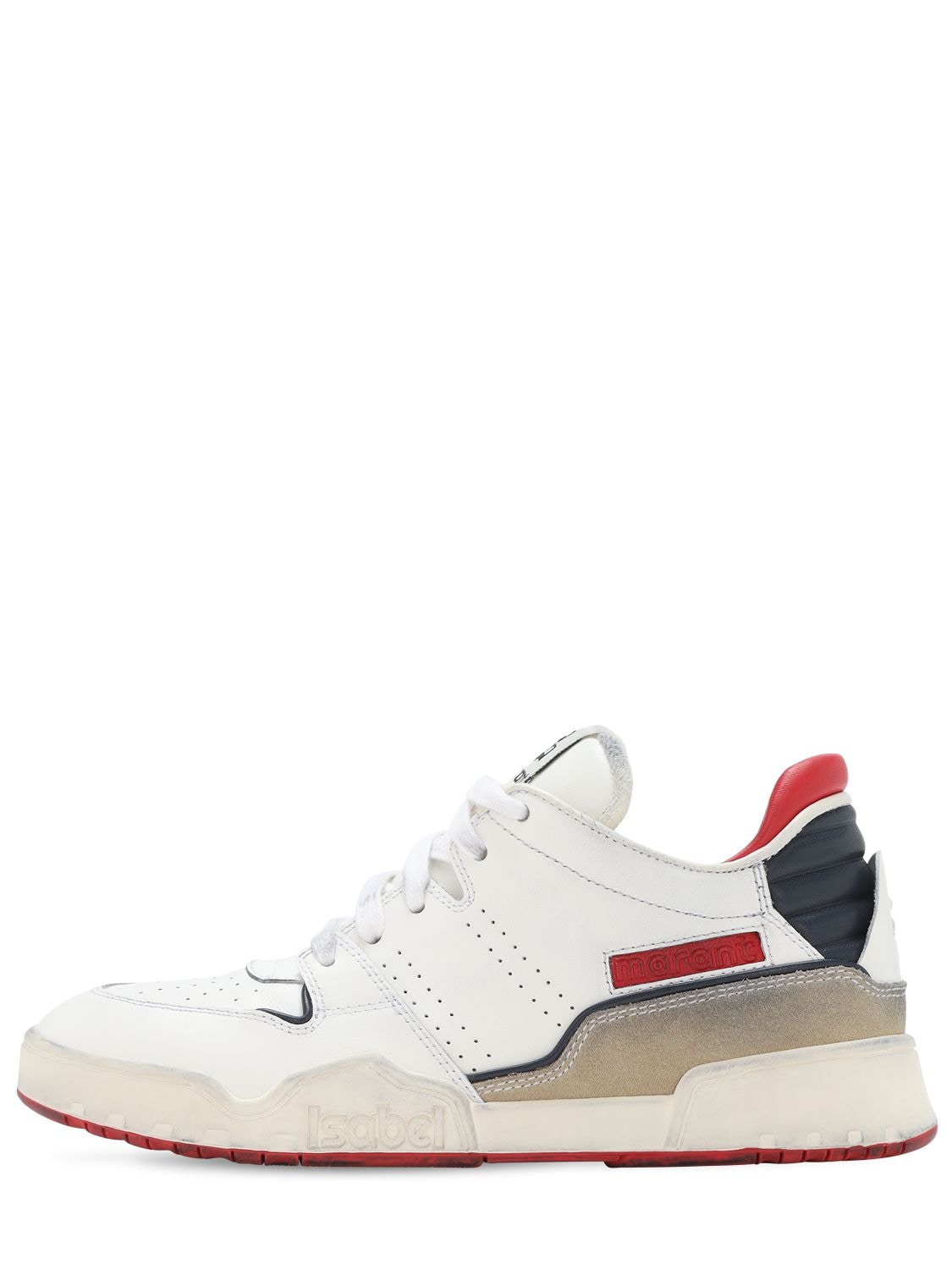 Isabel Marant 20mm Emree Leather Sneakers In White,navy | ModeSens