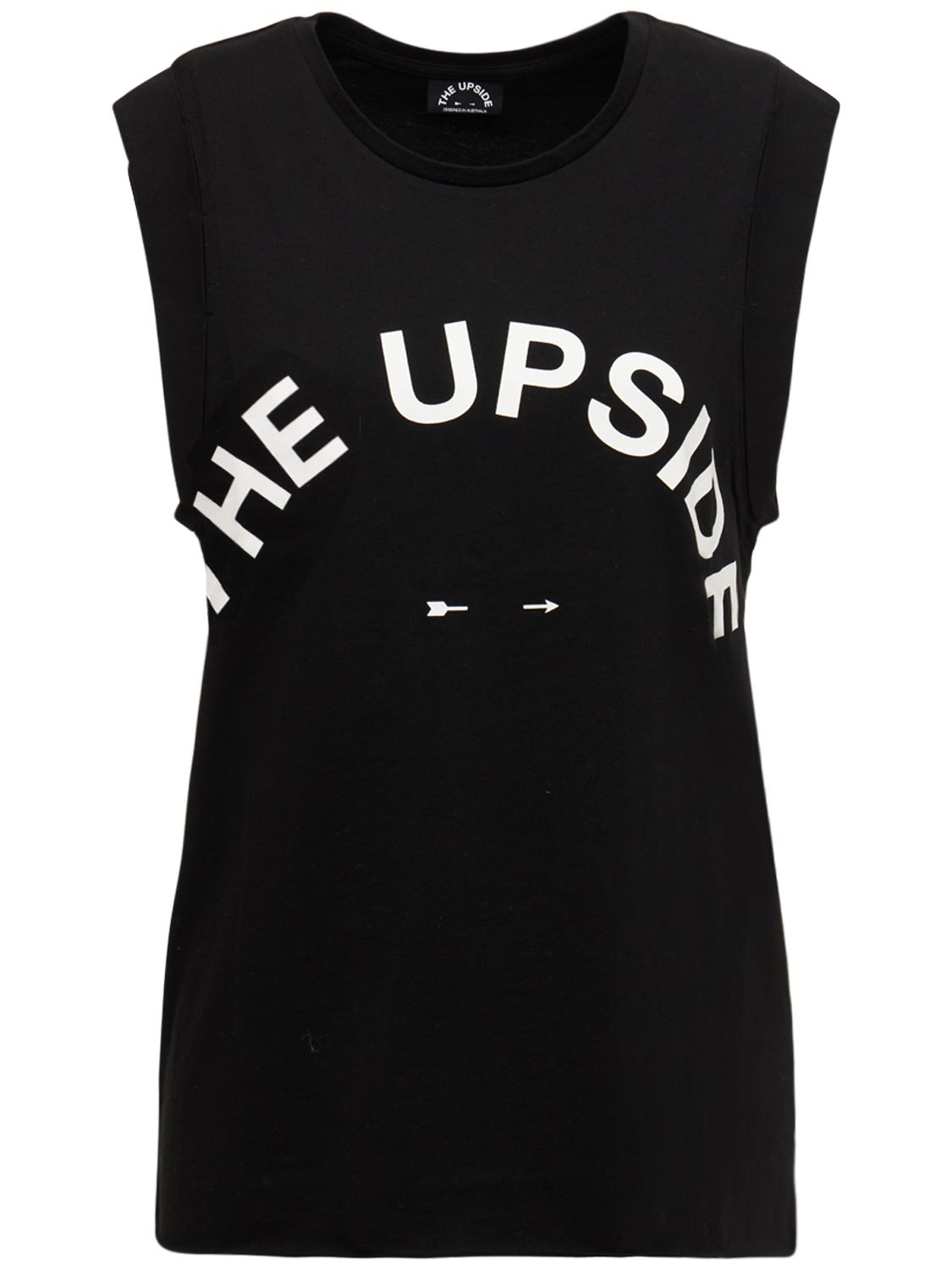 The Upside Muscle Logo-print Cotton-jersey Vest In Black