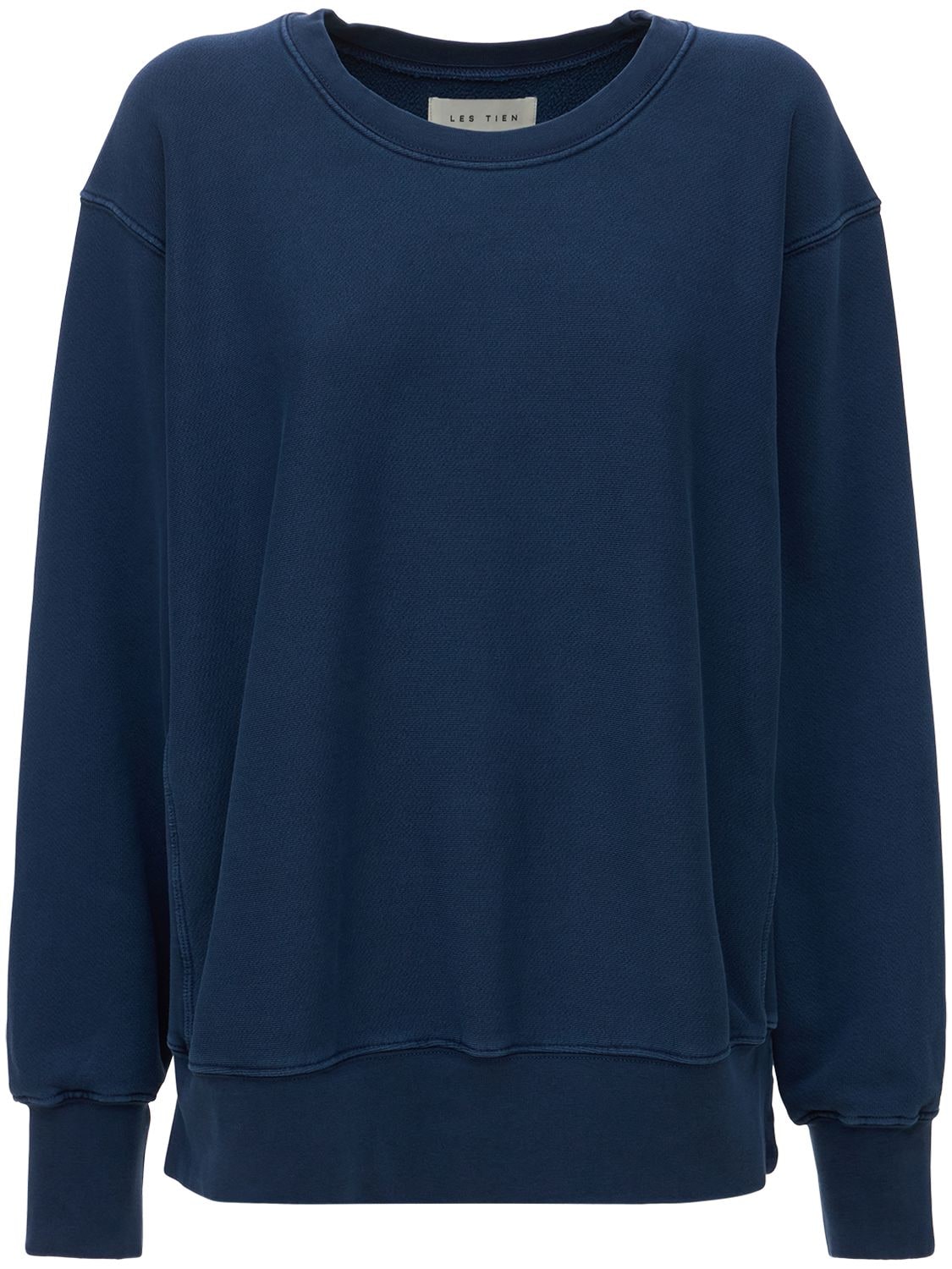 Les Tien Crewneck Cotton Sweatshirt In Blue