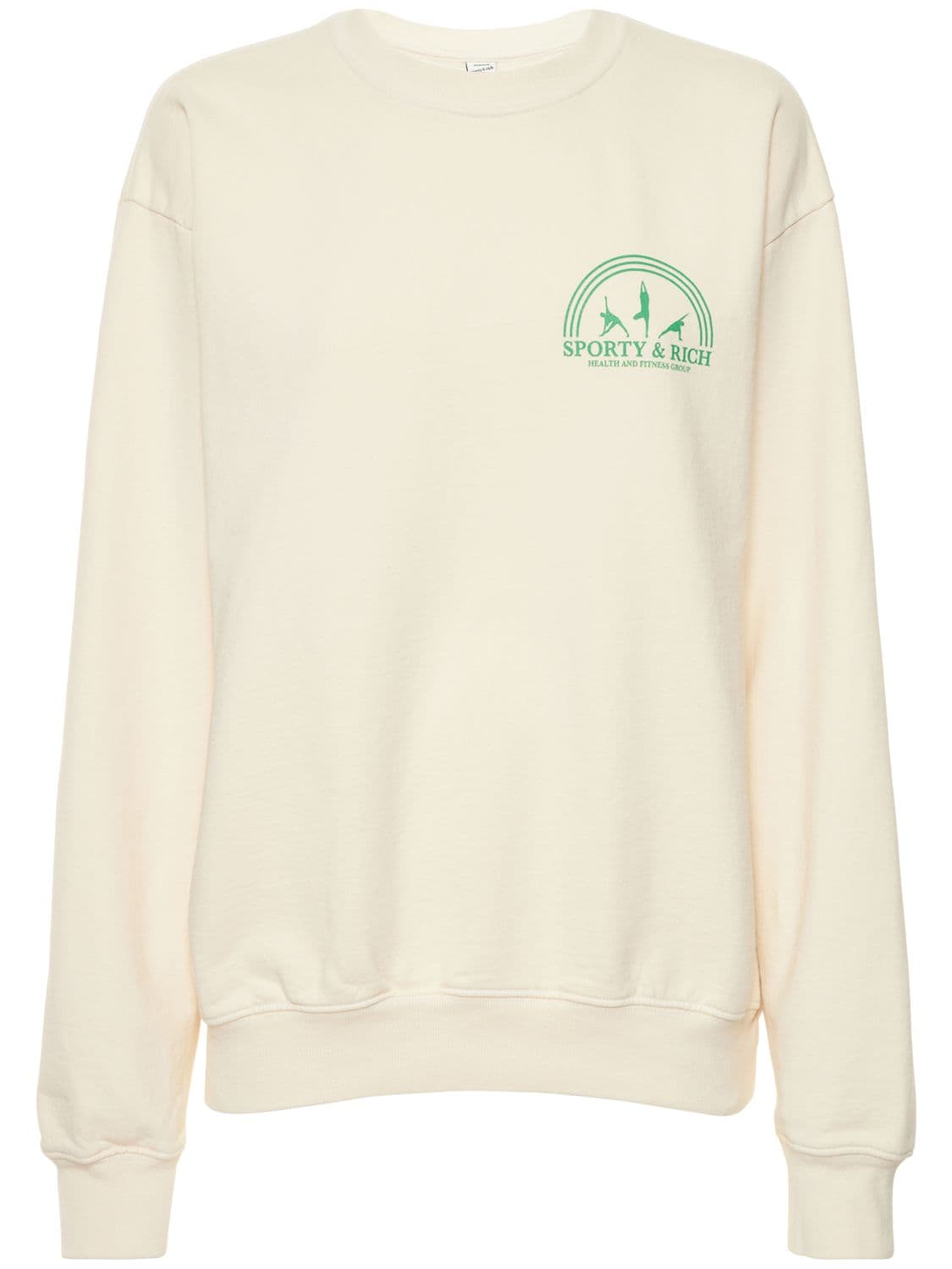 SPORTY AND RICH FITNESS GROUP CREWNECK SWEATSHIRT