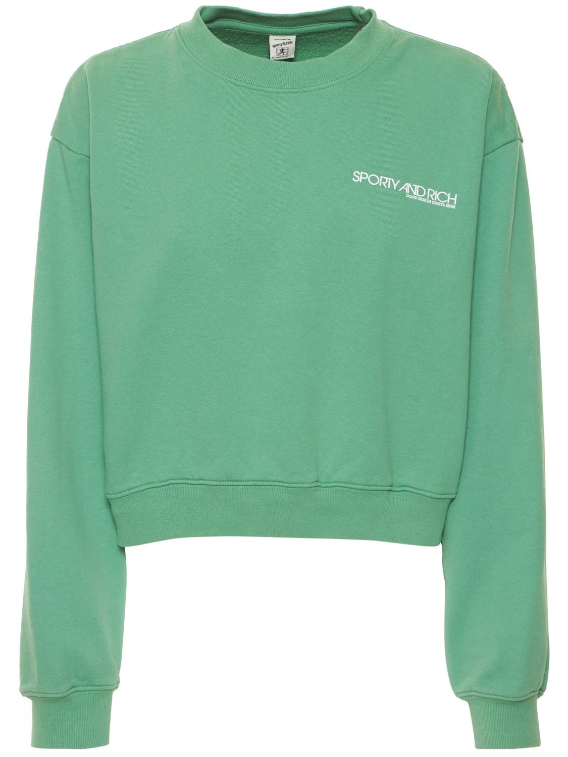 SPORTY AND RICH DISCO CROPPED CREWNECK SWEATSHIRT