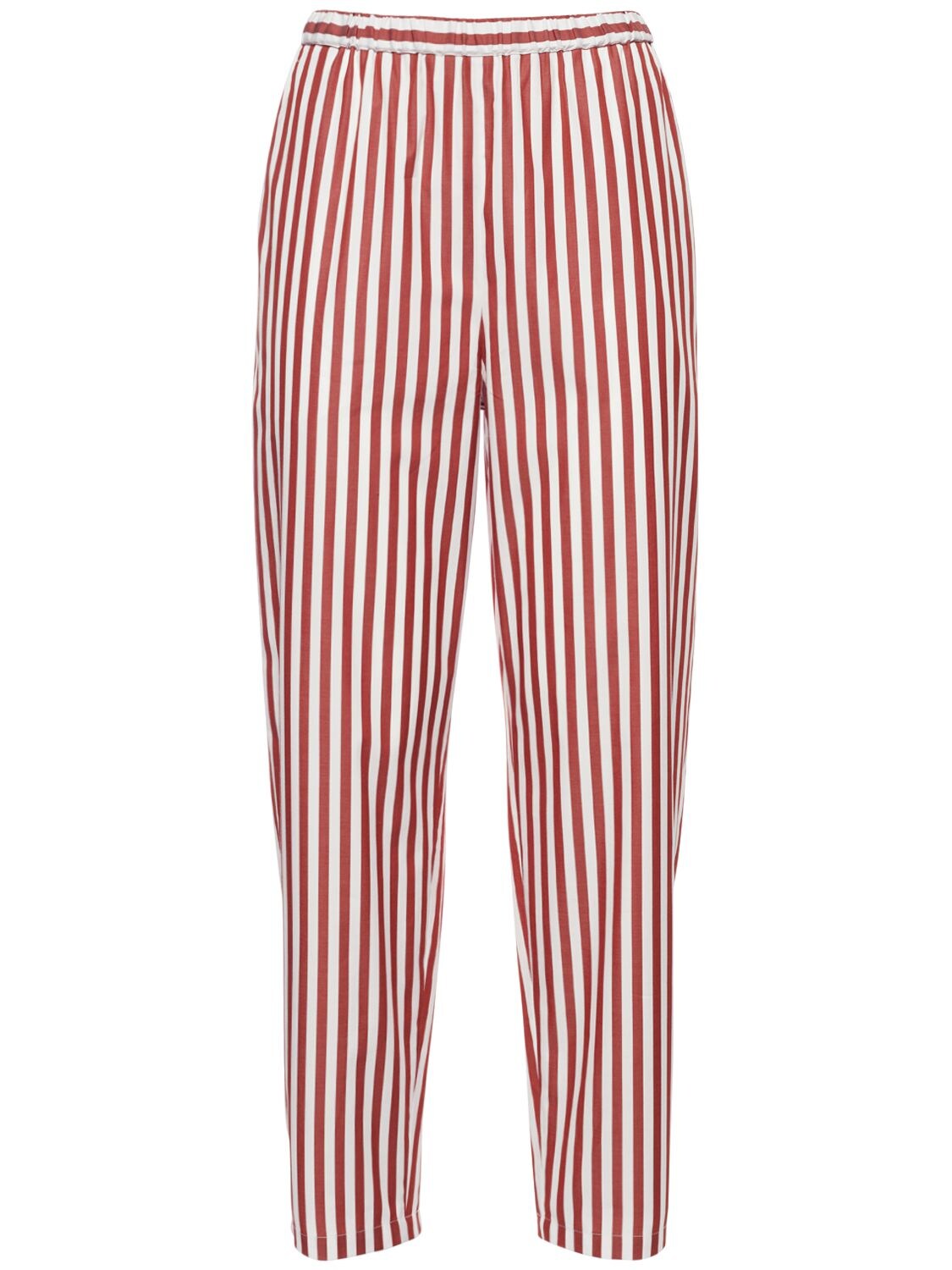 red trousers with white stripe