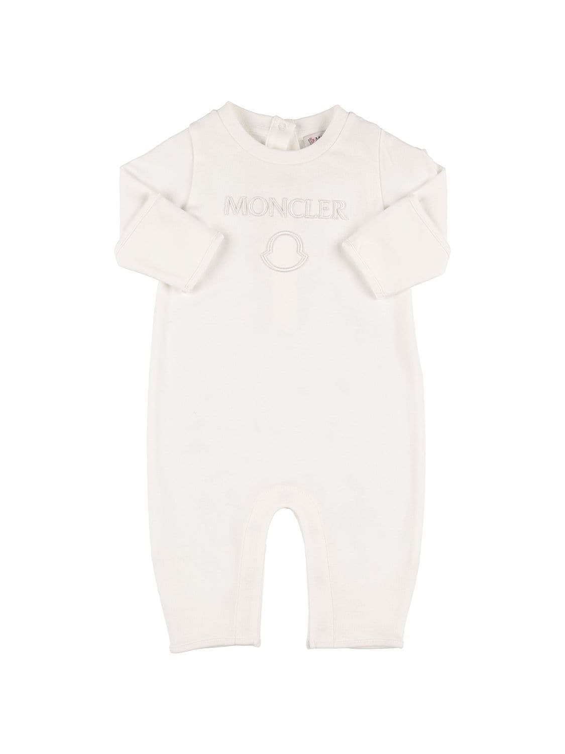MONCLER LOGO EMBROIDERED COTTON ROMPER