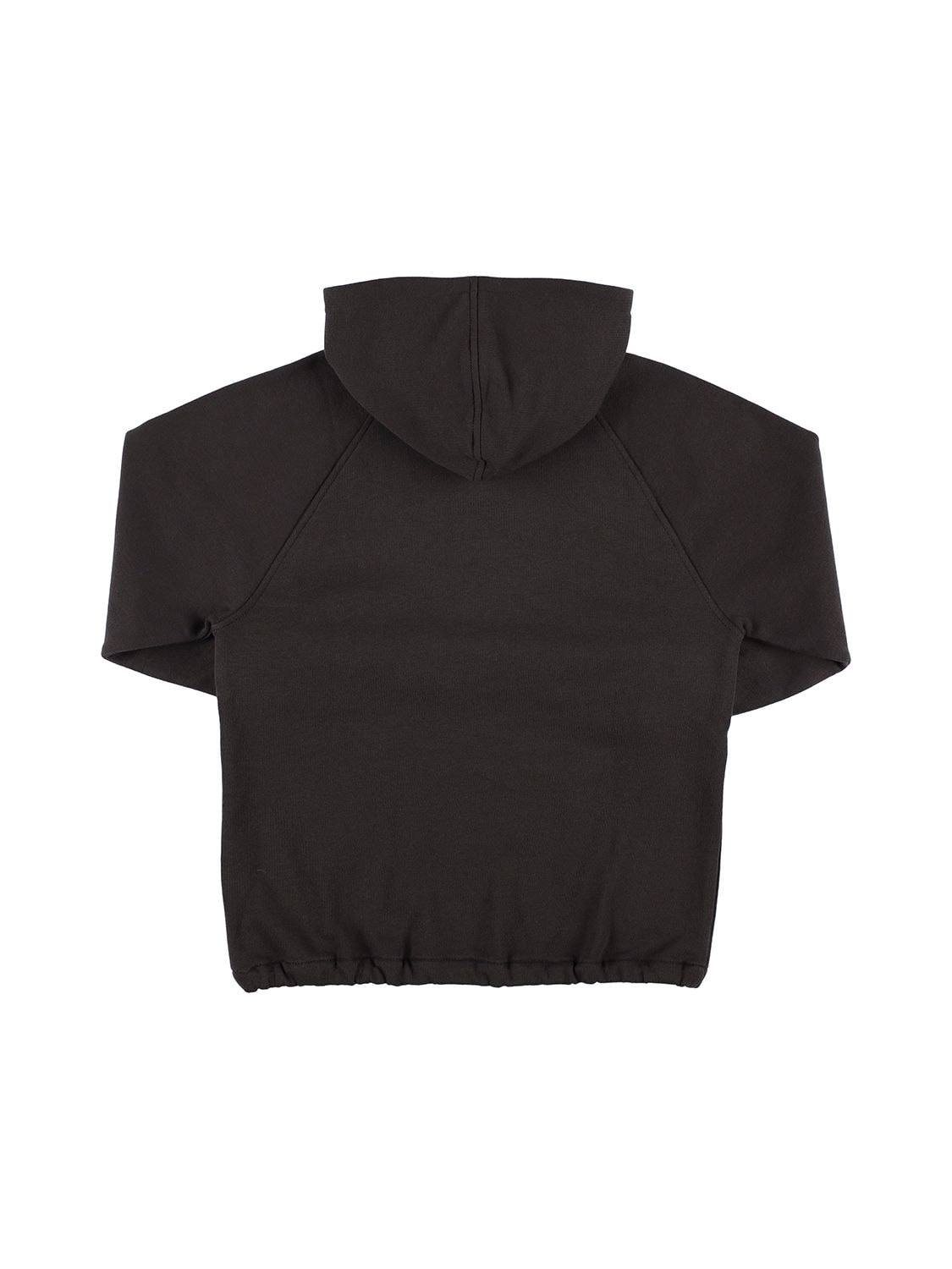Shop Gucci Cotton Sweatshirt Hoodie W/ Web In Dark Grey