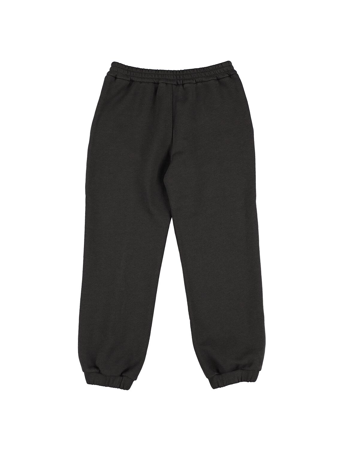 Shop Gucci Logo Print Cotton Sweatpants In Серый