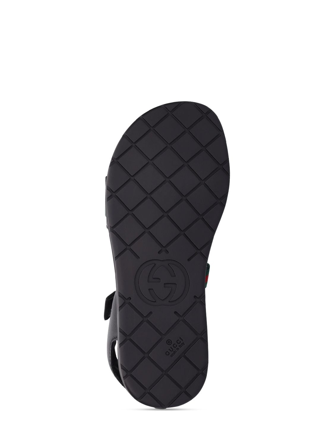 Shop Gucci Web & Leather Sandals In Black