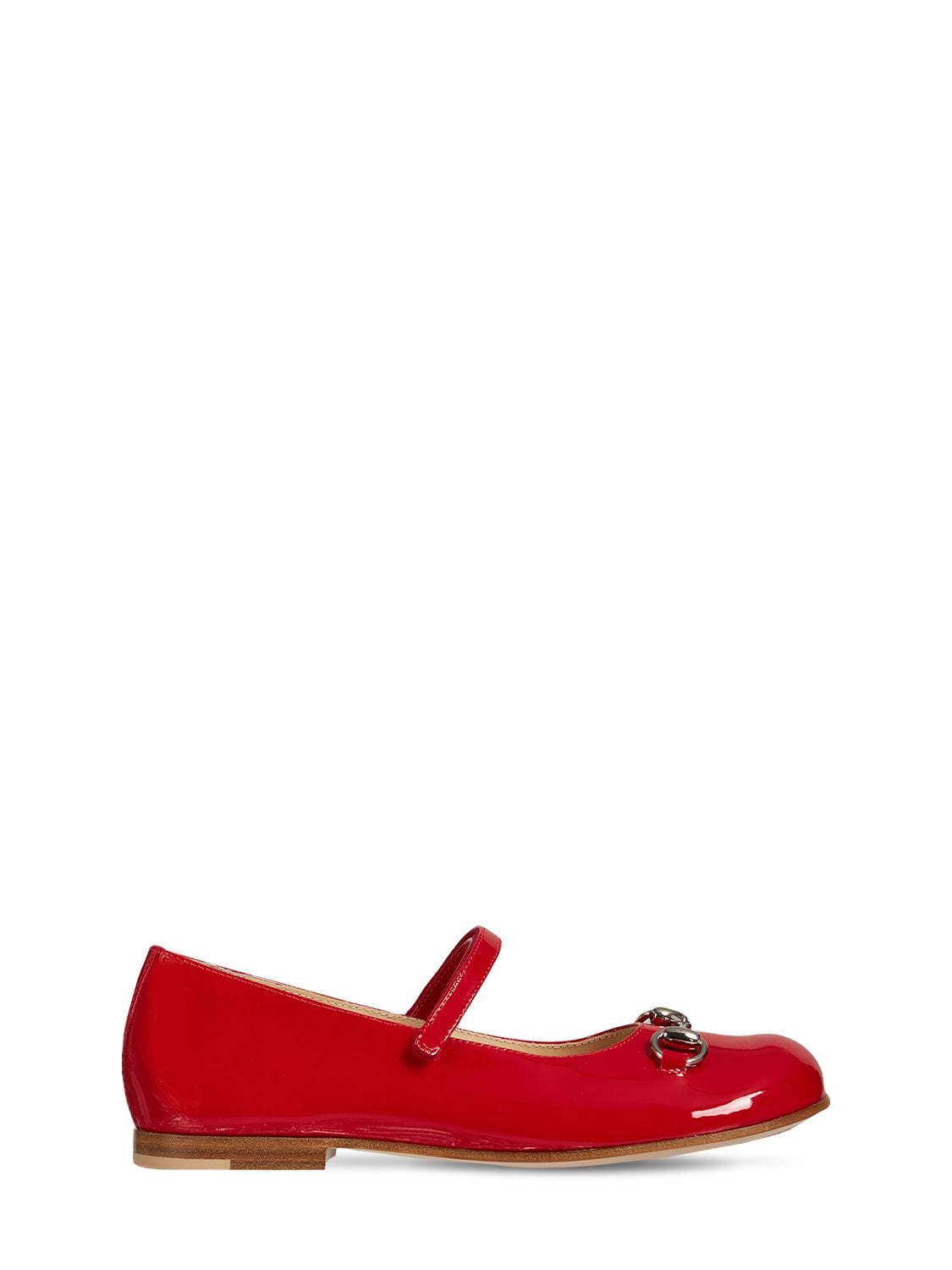Shop Gucci Patent Leather Ballerinas W/ Horsebit In Red
