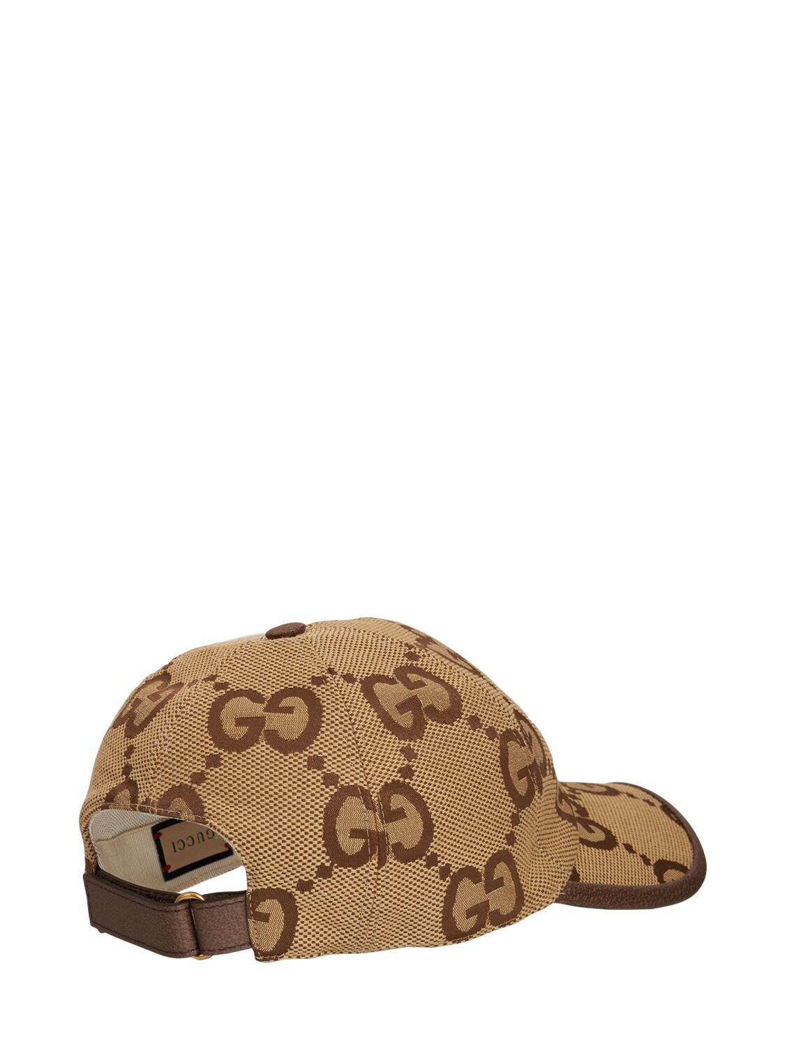 Shop Gucci Gg Maxi Cotton Blend Jacquard Hat In Camel Ebony