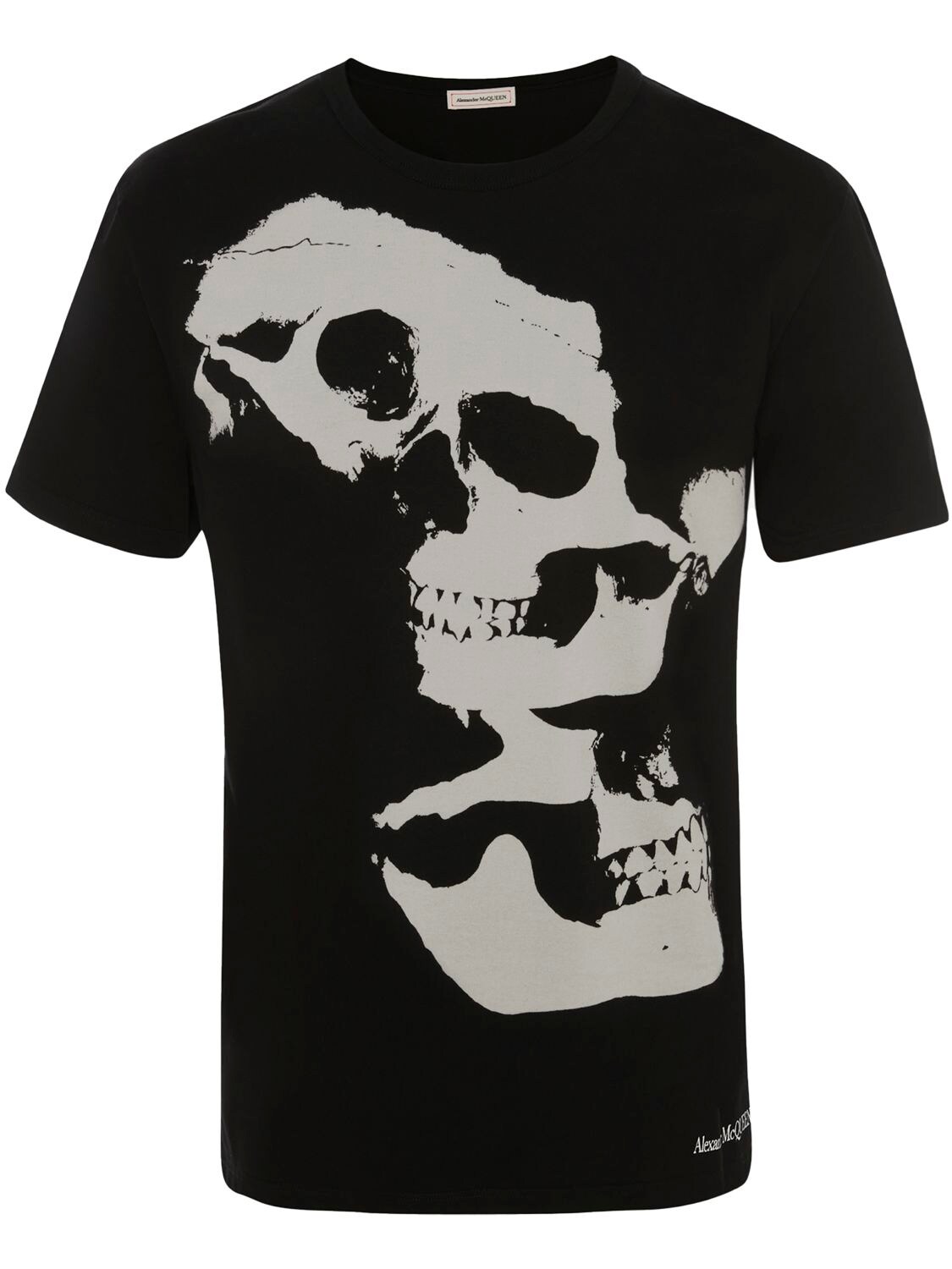 Skull Cotton Jersey T Shirt in White - Alexander Mc Queen