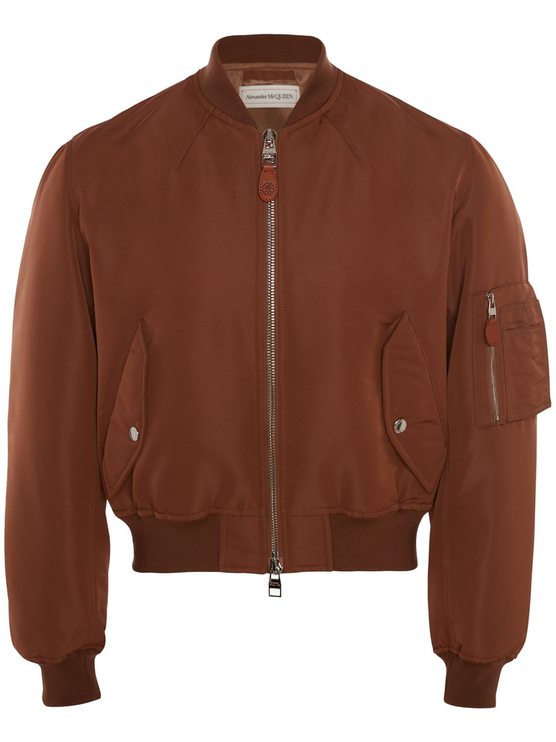 brown cropped bomber jacket