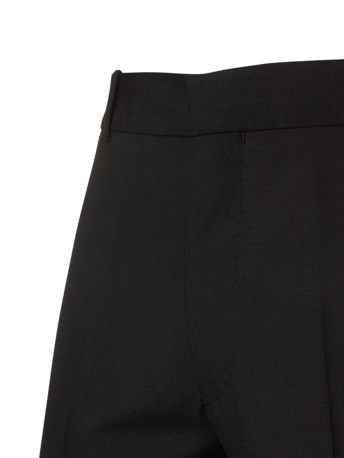 Shop Alexander Mcqueen Slim Fit Wool Blend Tailored Pants In Чёрный