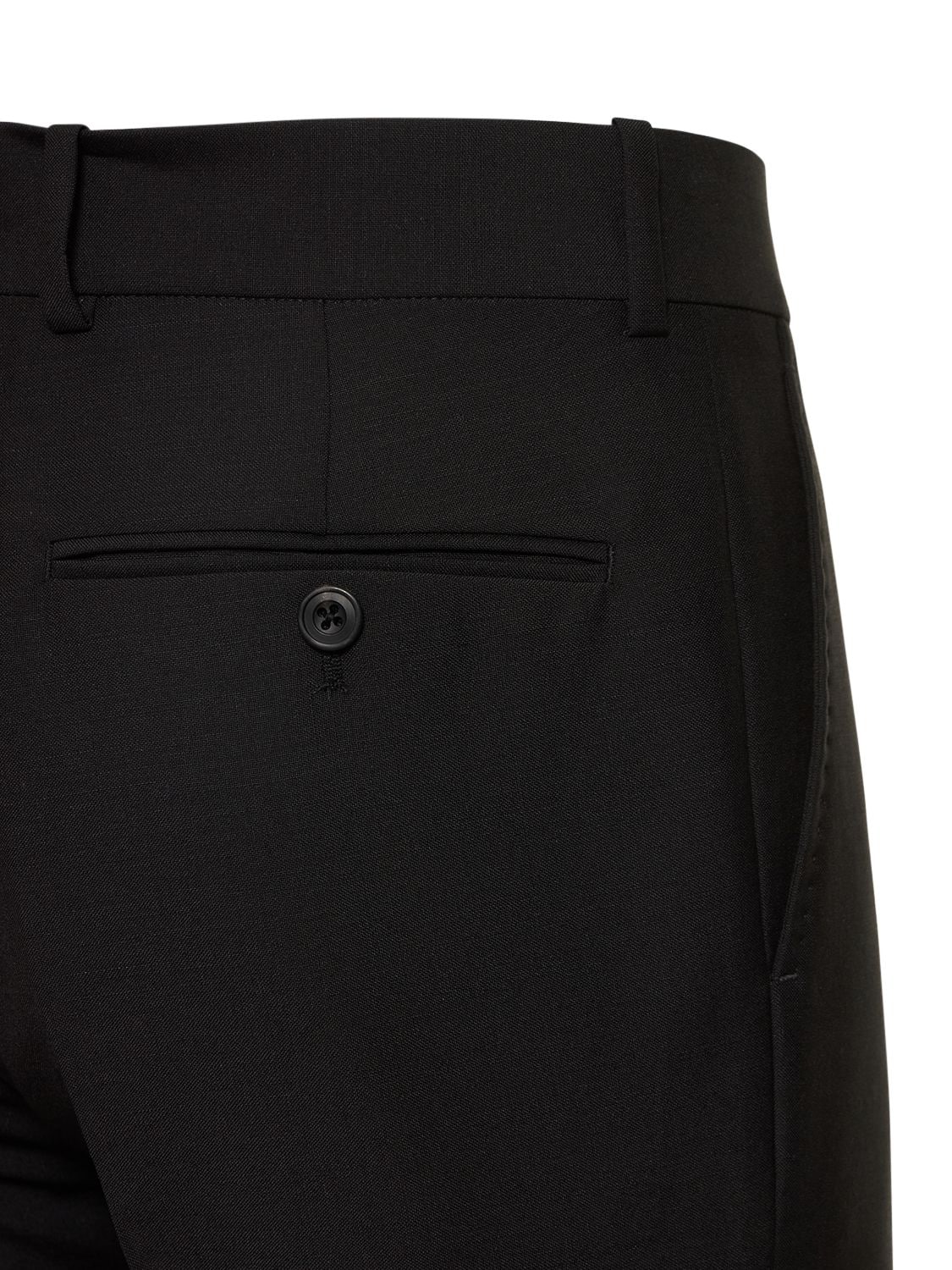 Shop Alexander Mcqueen Slim Fit Wool Blend Tailored Pants In Чёрный