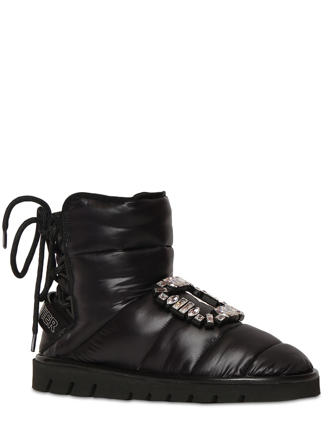 Roger Vivier 20mm Viv Winter Padded Nylon Boots In Black | ModeSens