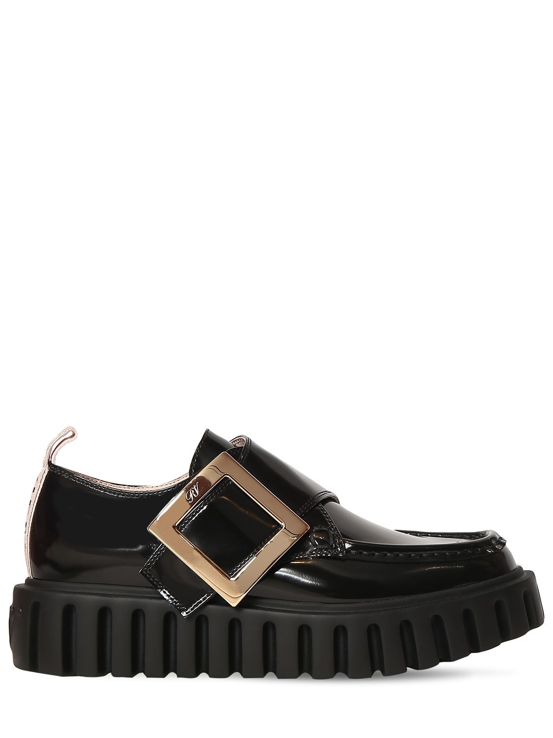 ROGER VIVIER 35MM VIV CREEPERS PATENT LEATHER LOAFERS