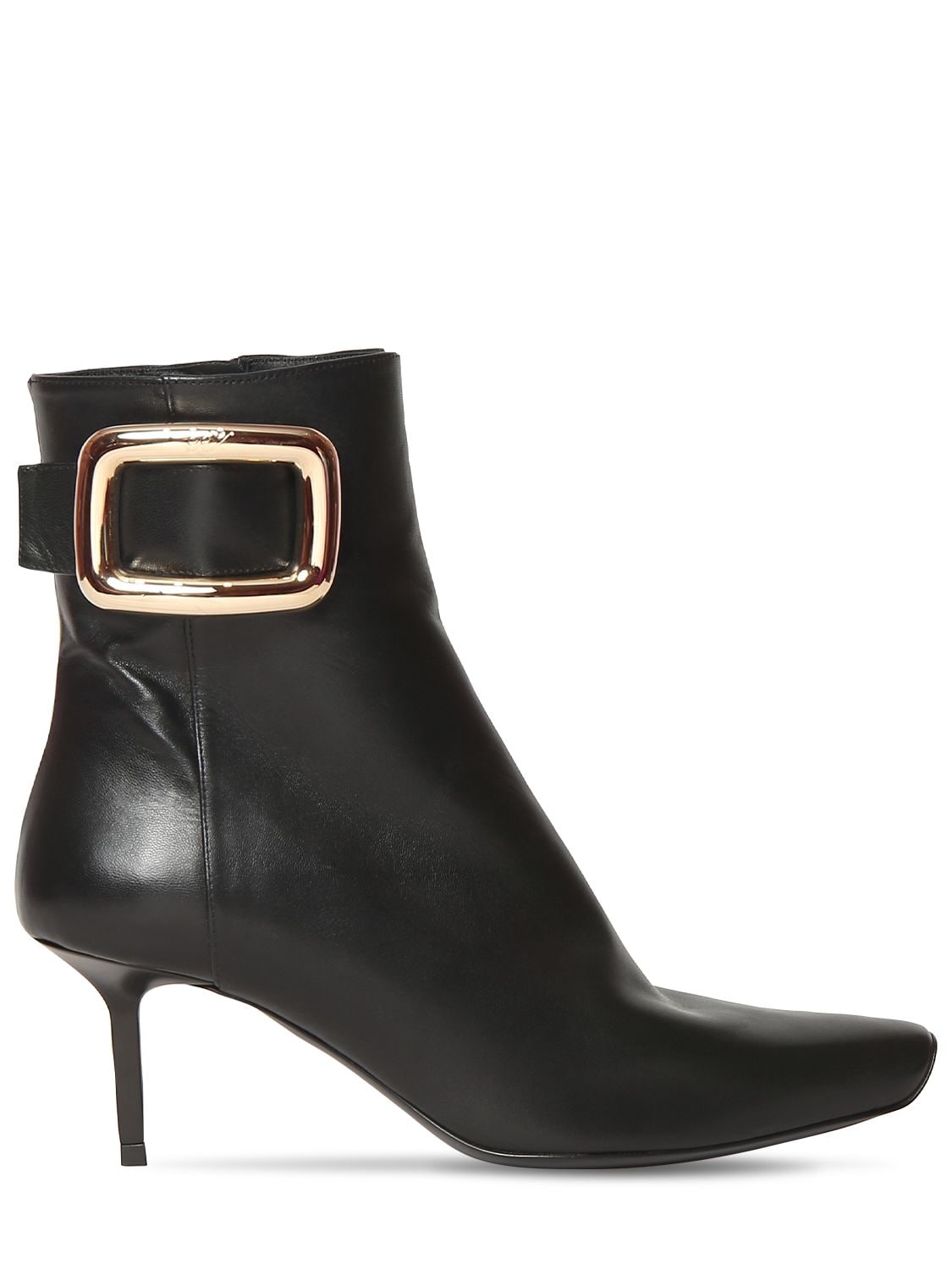 65mm Viv Choc Leather Ankle Boots