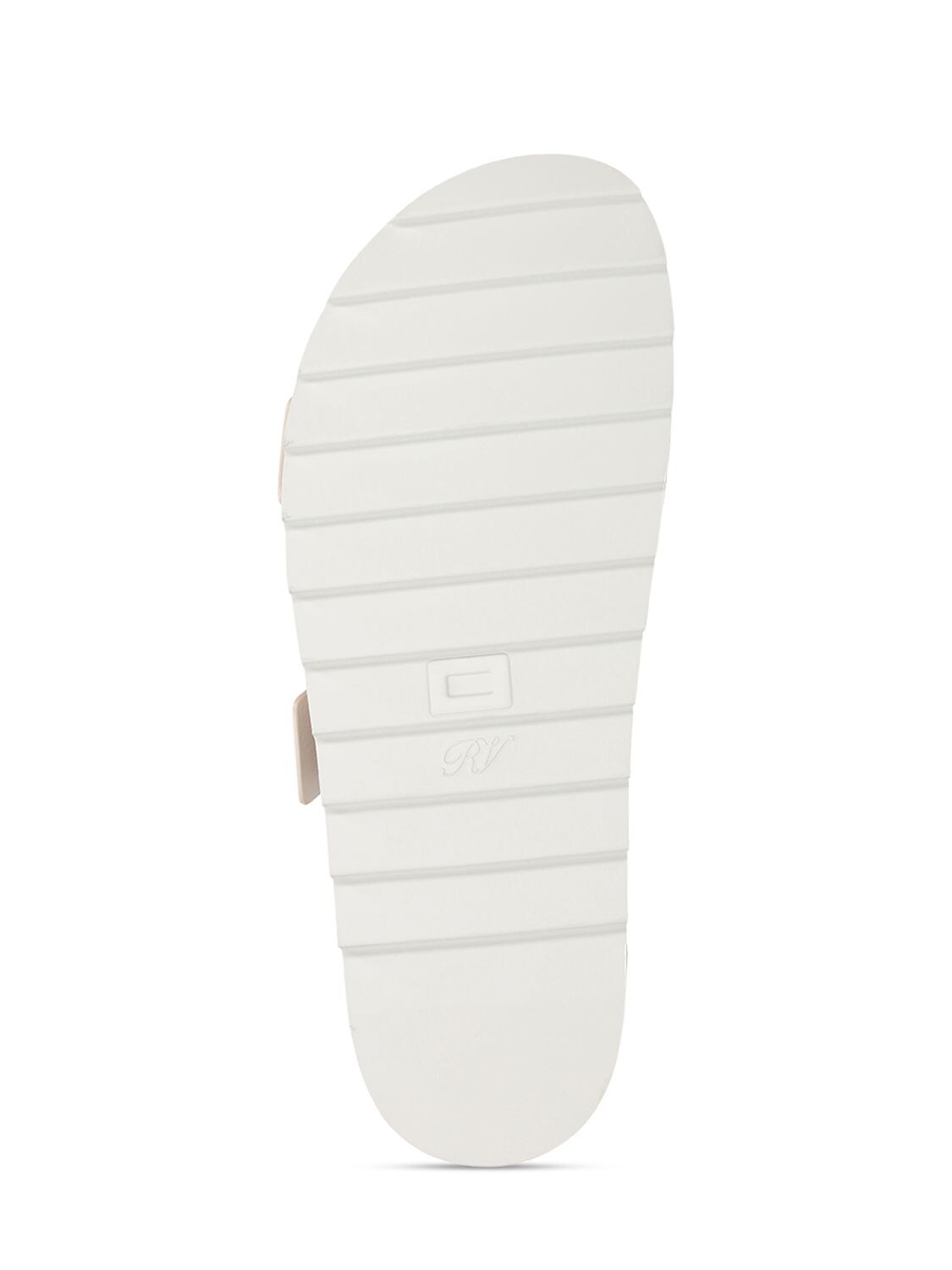 Shop Roger Vivier 20mm Slidy Viv Leather Sandals In Off White