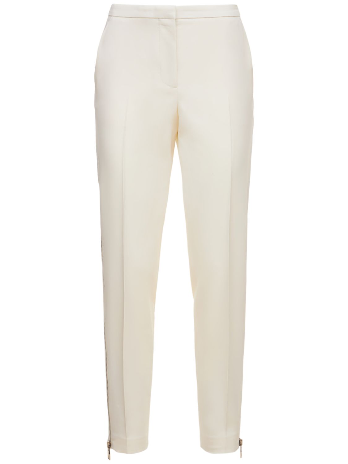 Alexander McQueen - Pantaloni dritti vita alta in pelle - Osso |  Luisaviaroma