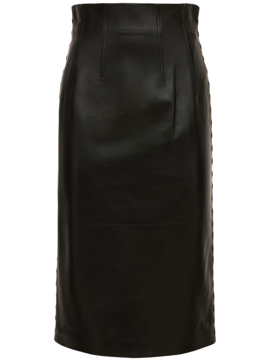 alexander mcqueen leather skirt