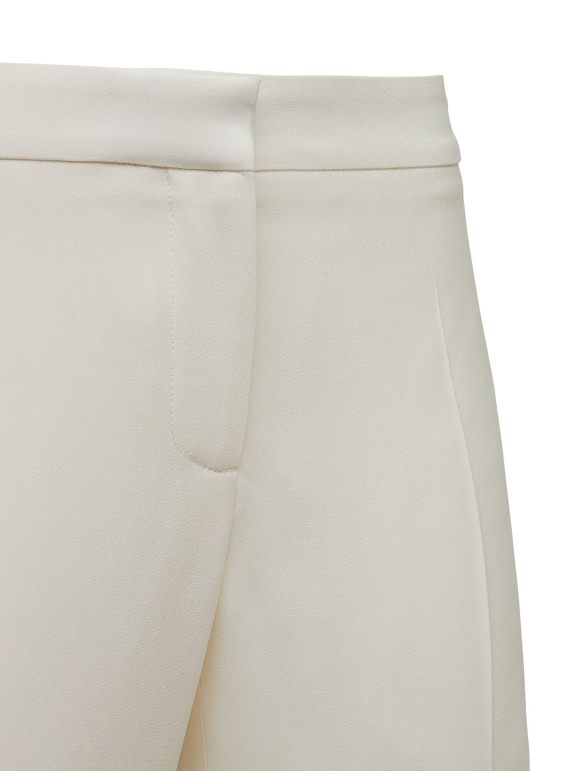 Shop Alexander Mcqueen Viscose Blend High Rise Straight Pants In Light Ivory