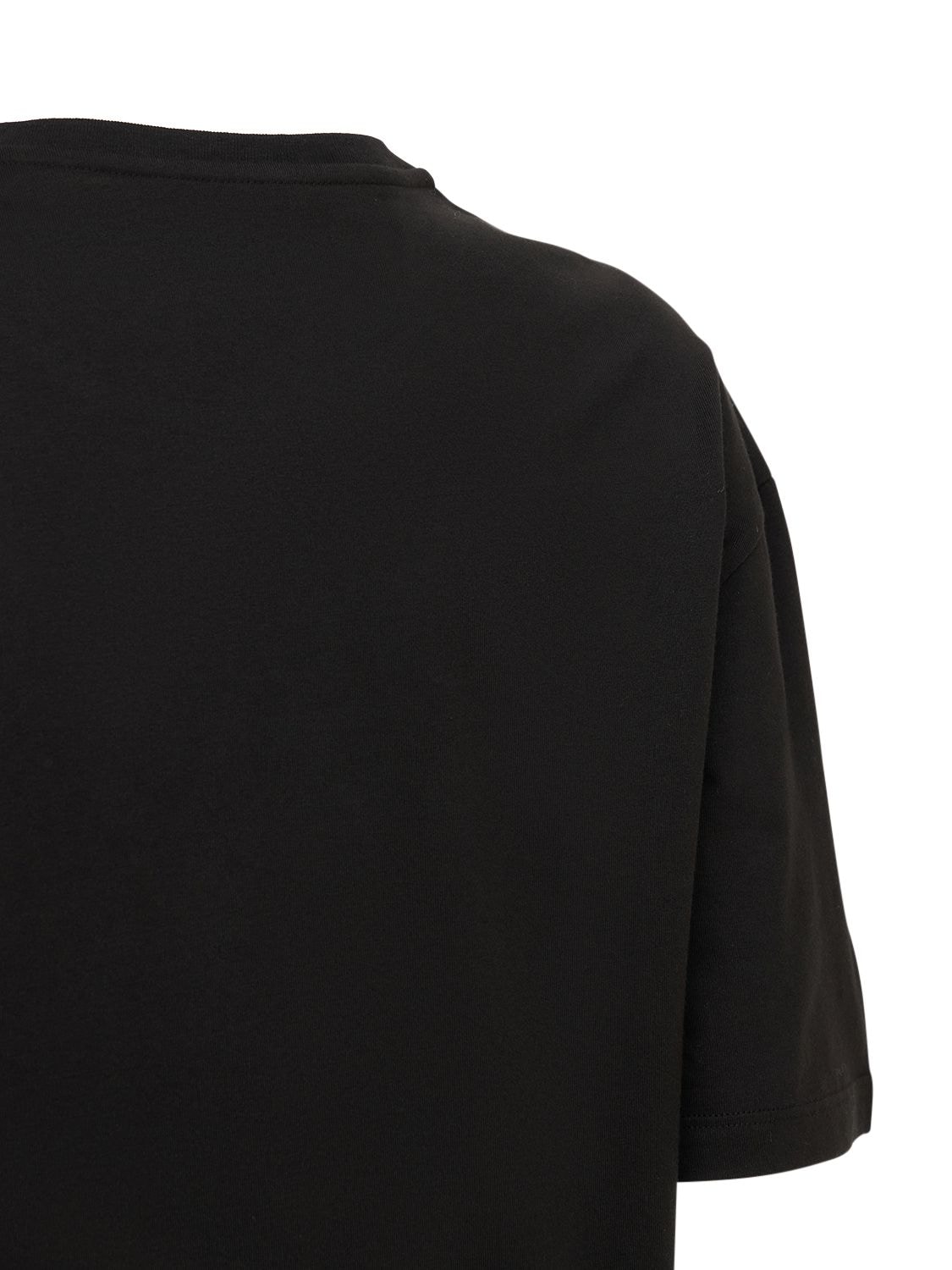 Shop Alexander Mcqueen Oversize Printed Cotton T-shirt In Black,white
