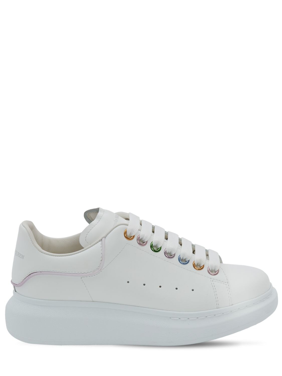 Alexander Mcqueen 45mm Leather And Glitter Sneakers In Whitemulti Modesens 6122