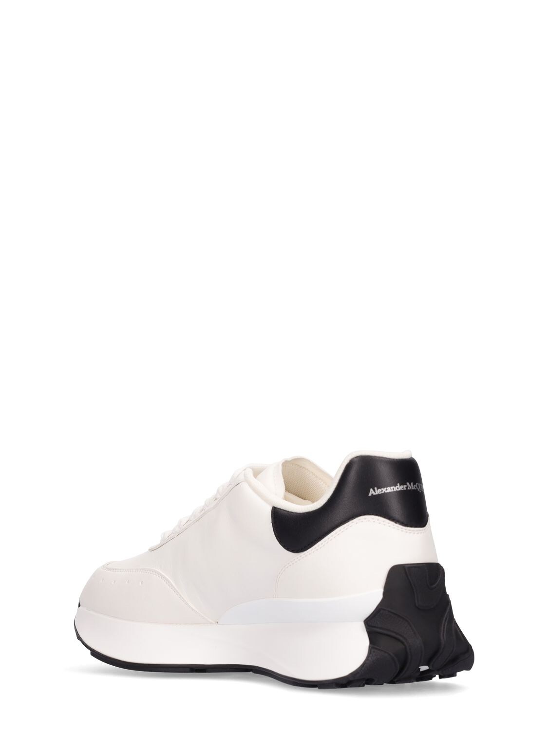 Shop Alexander Mcqueen 40mm Sprint Runner Leather Sneakers In White,black