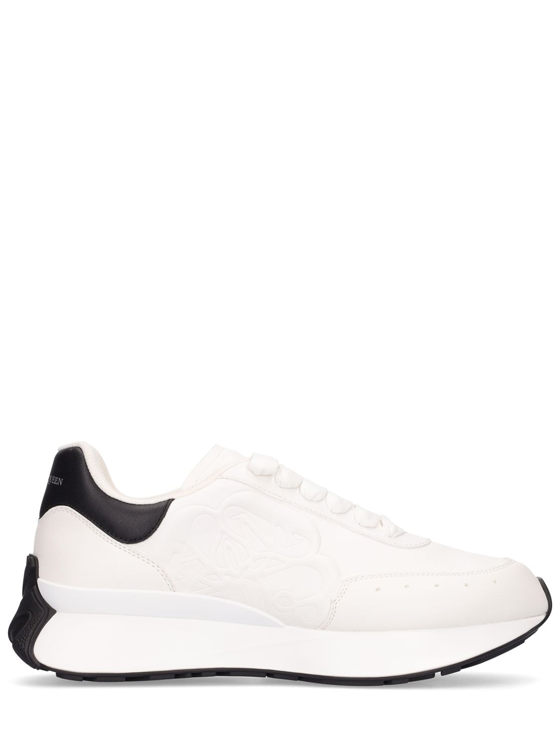 Shop Alexander Mcqueen 40mm Sprint Runner Leather Sneakers In White,black