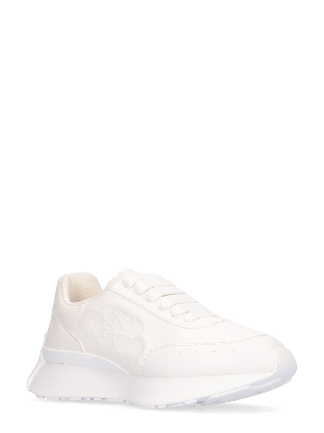 Shop Alexander Mcqueen 40mm Sprint Runner Leather Sneakers In White