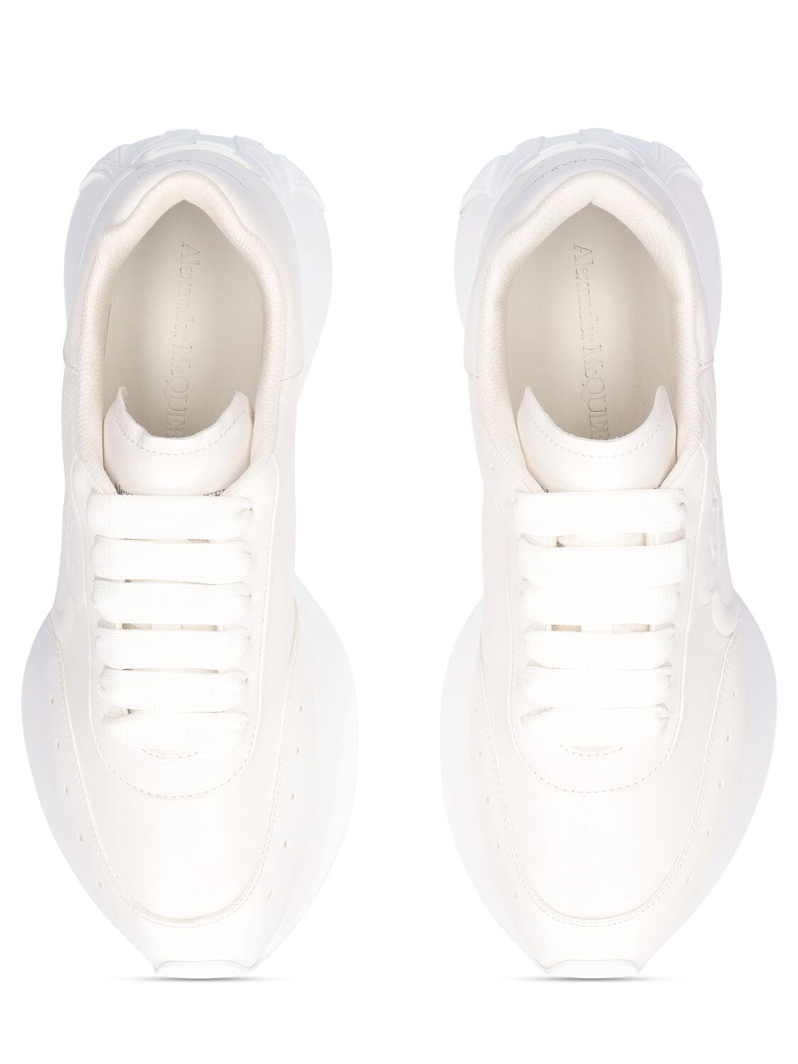 Shop Alexander Mcqueen 40mm Sprint Runner Leather Sneakers In White
