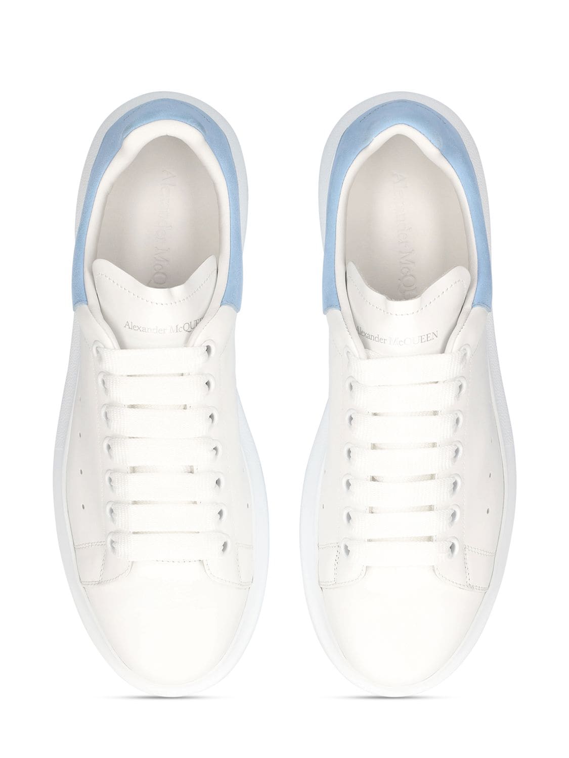 Shop Alexander Mcqueen 45mm Leather Sneakers In White,poudre