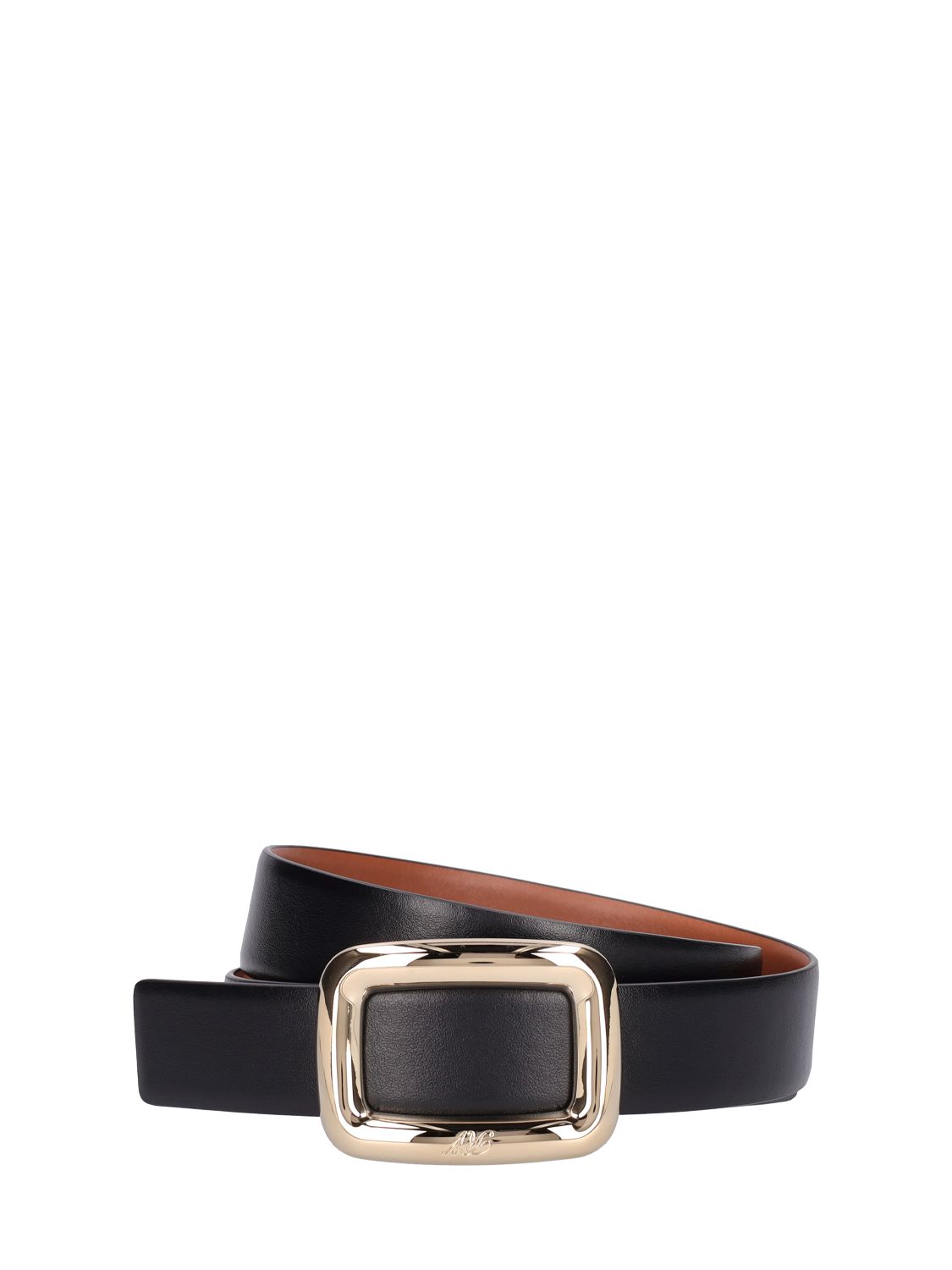 Roger Vivier 3cm Viv Choc Leather Belt In Black ModeSens