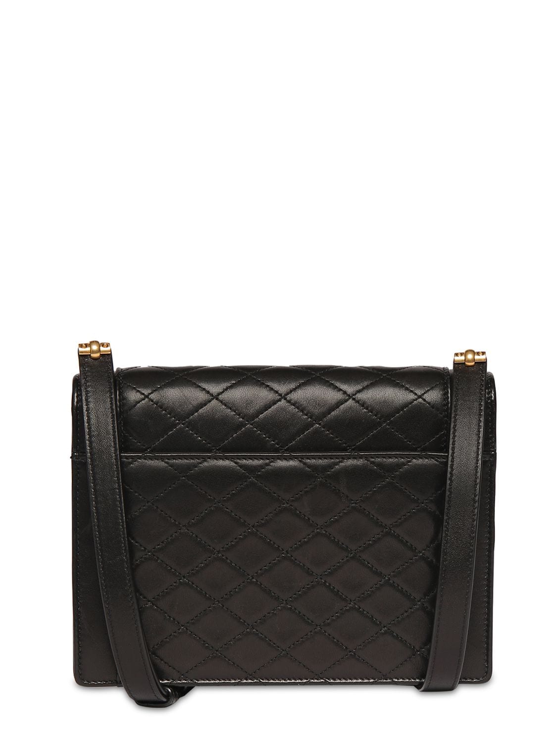 Shop Saint Laurent Gaby Monogramme Leather Shoulder Bag In Black
