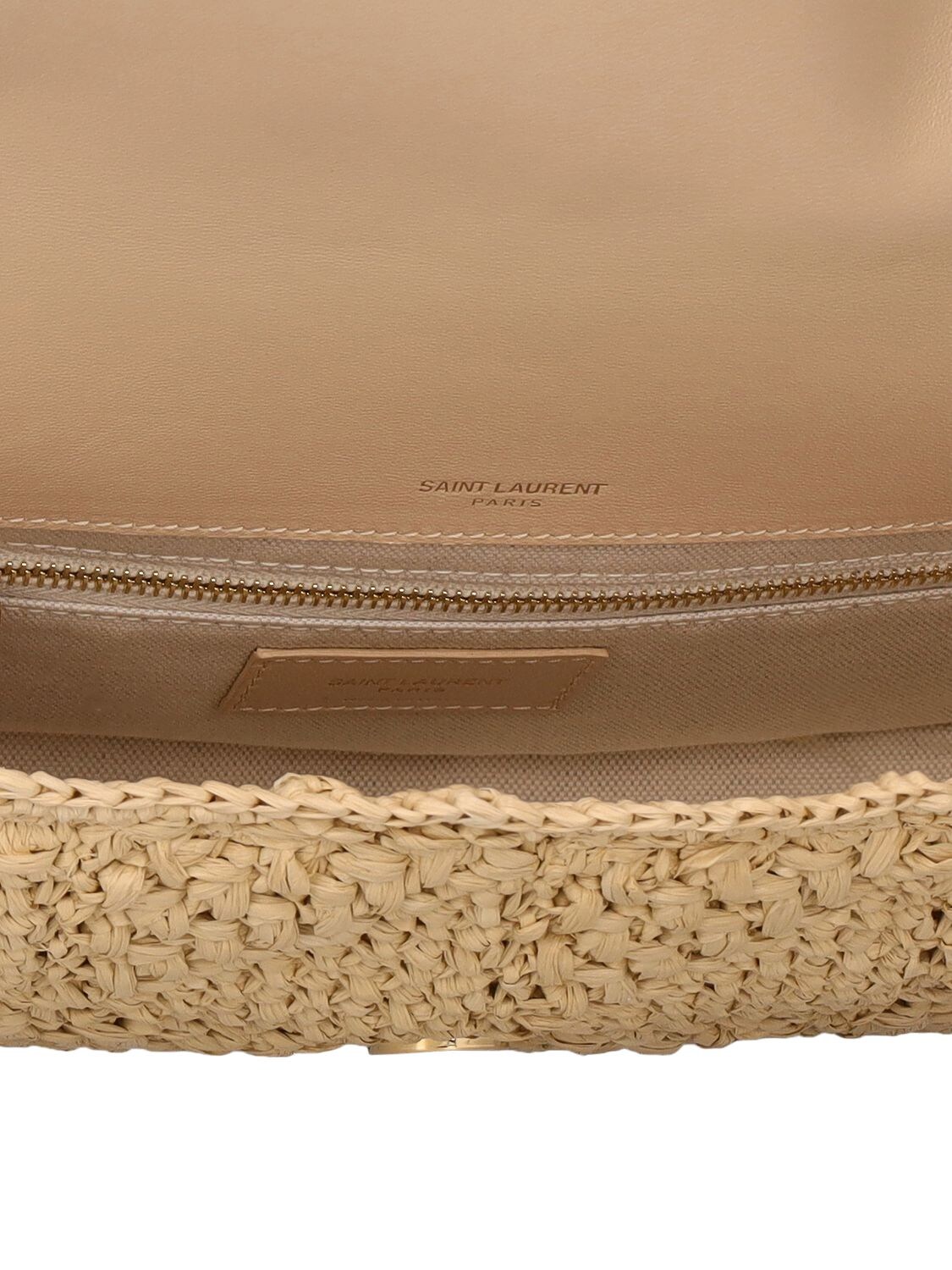 Shop Saint Laurent Medium Jamie Raffia Shoulder Bag In Naturale