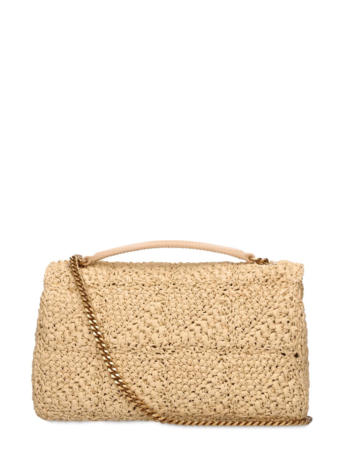 Shop Saint Laurent Medium Jamie Raffia Shoulder Bag In Naturale