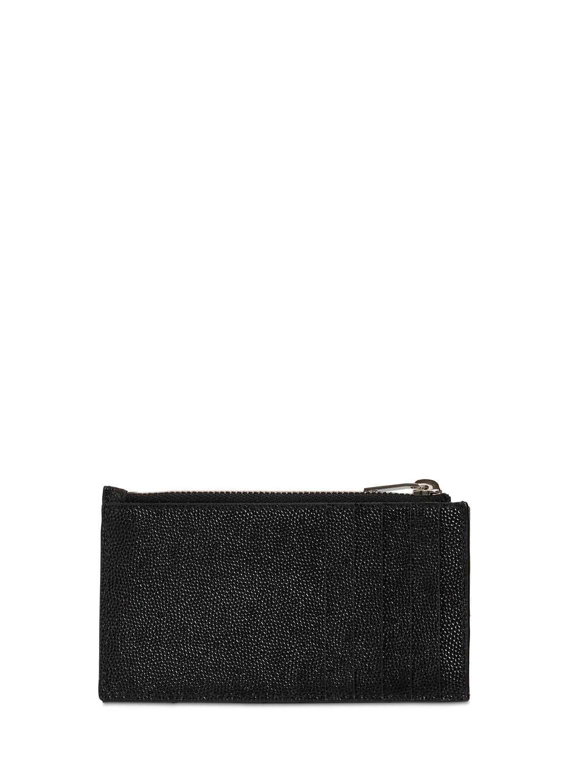 Shop Saint Laurent Logo Credit Card Holder In Black