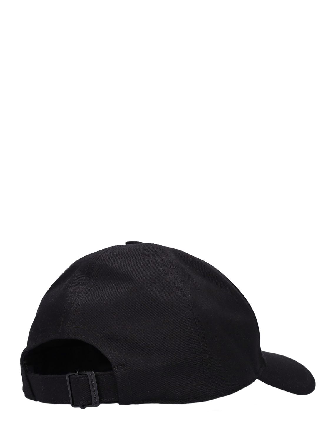 Saint Laurent Sl-embroidered Cotton-canvas Baseball Cap In Black