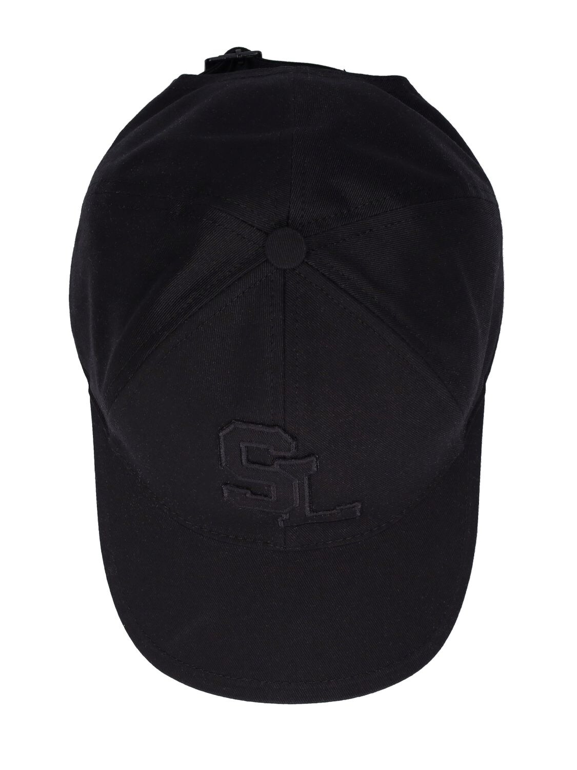 Saint Laurent Sl-embroidered Cotton-canvas Baseball Cap In Black | ModeSens