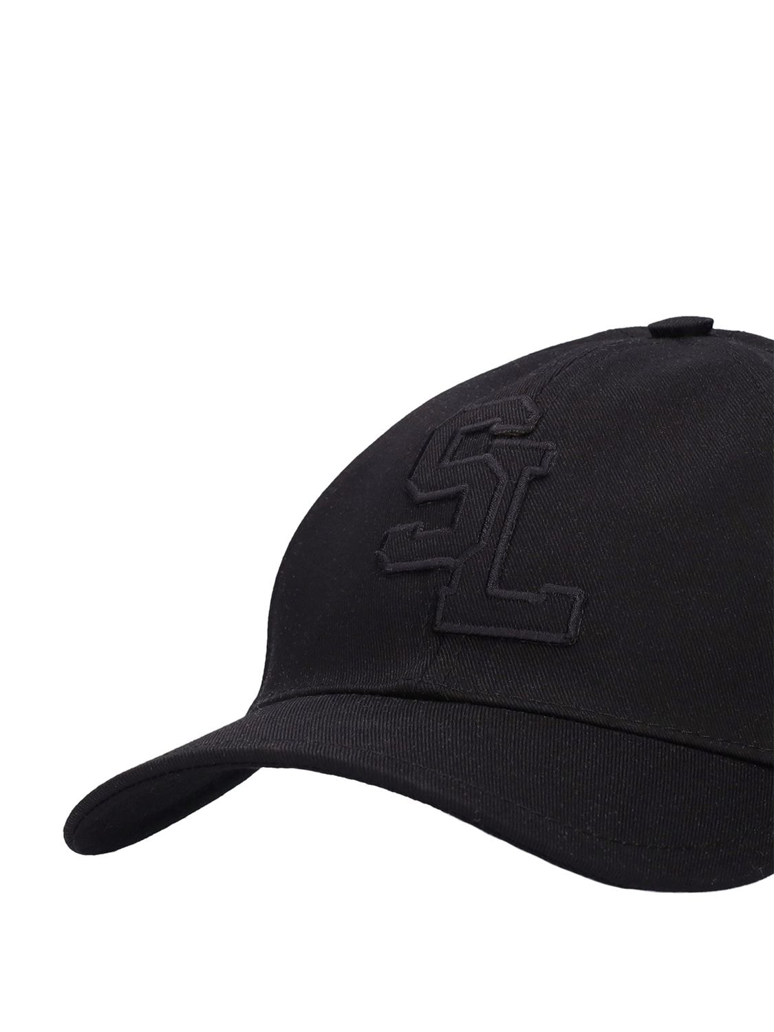 Saint Laurent Sl-embroidered Cotton-canvas Baseball Cap In Black | ModeSens