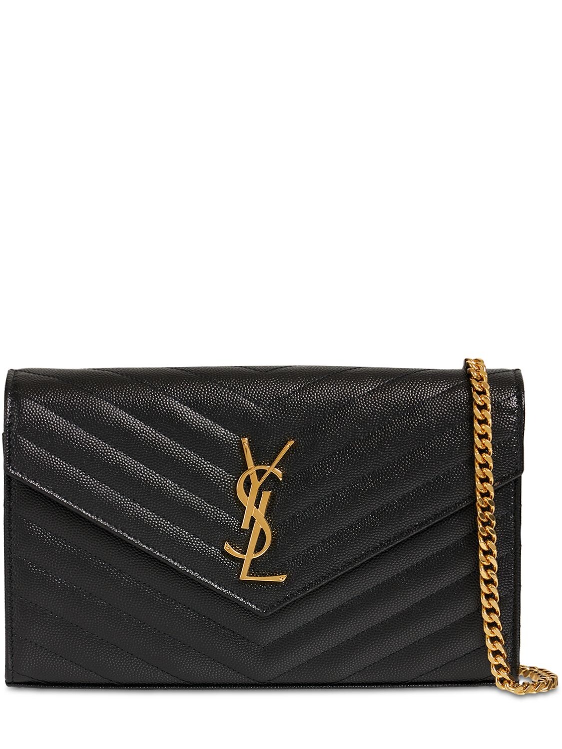 Monogram Embossed Leather Chain Wallet