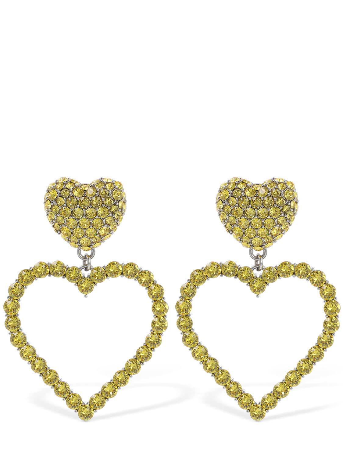 MOSCHINO Crystal Heart Clip-on Earrings