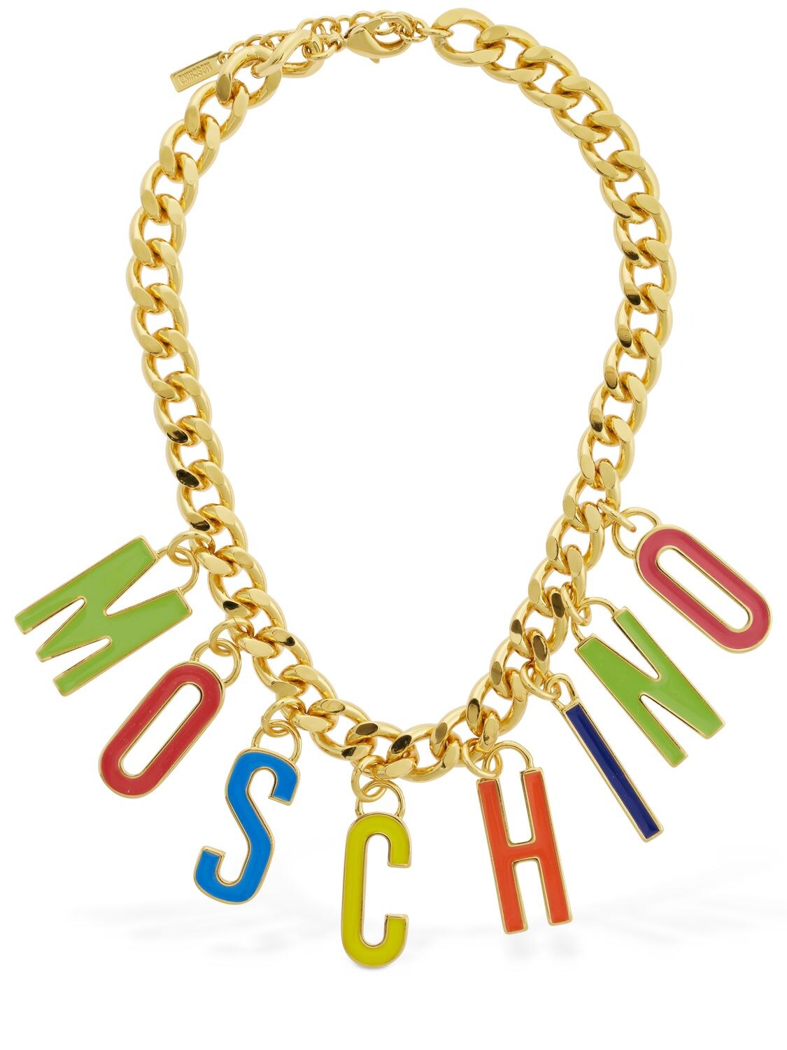 MOSCHINO Enamel Logo Lettering Collar Necklace