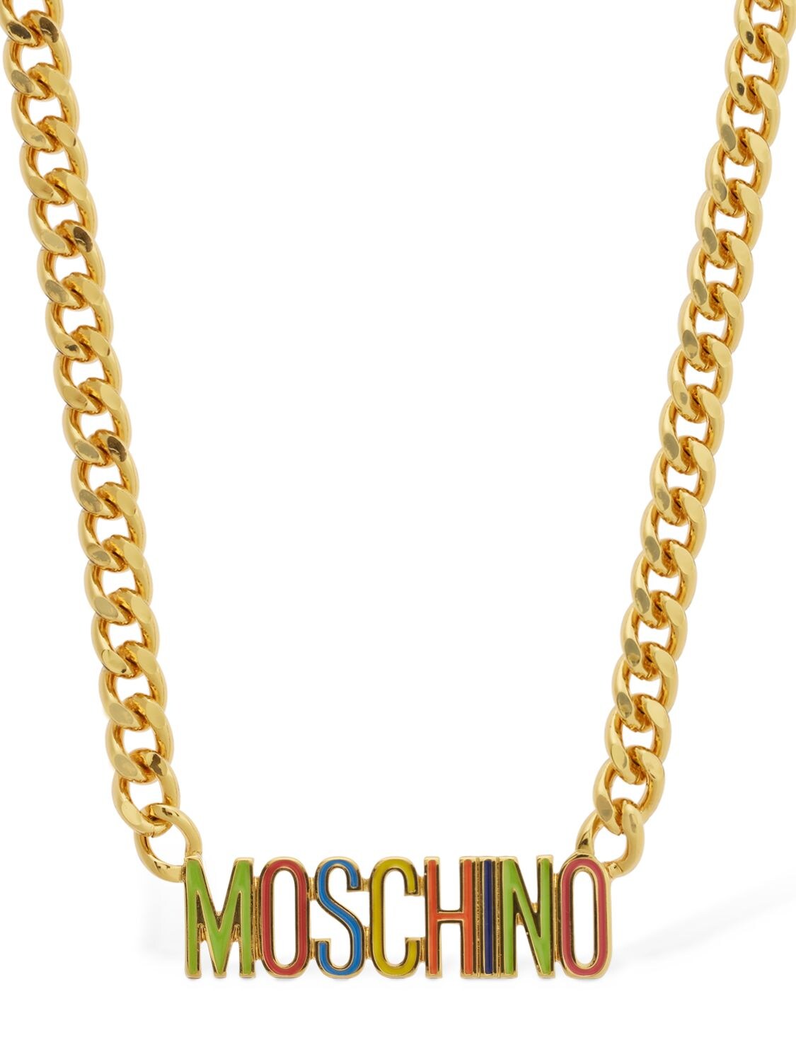 MOSCHINO Enamel Logo Lettering Necklace