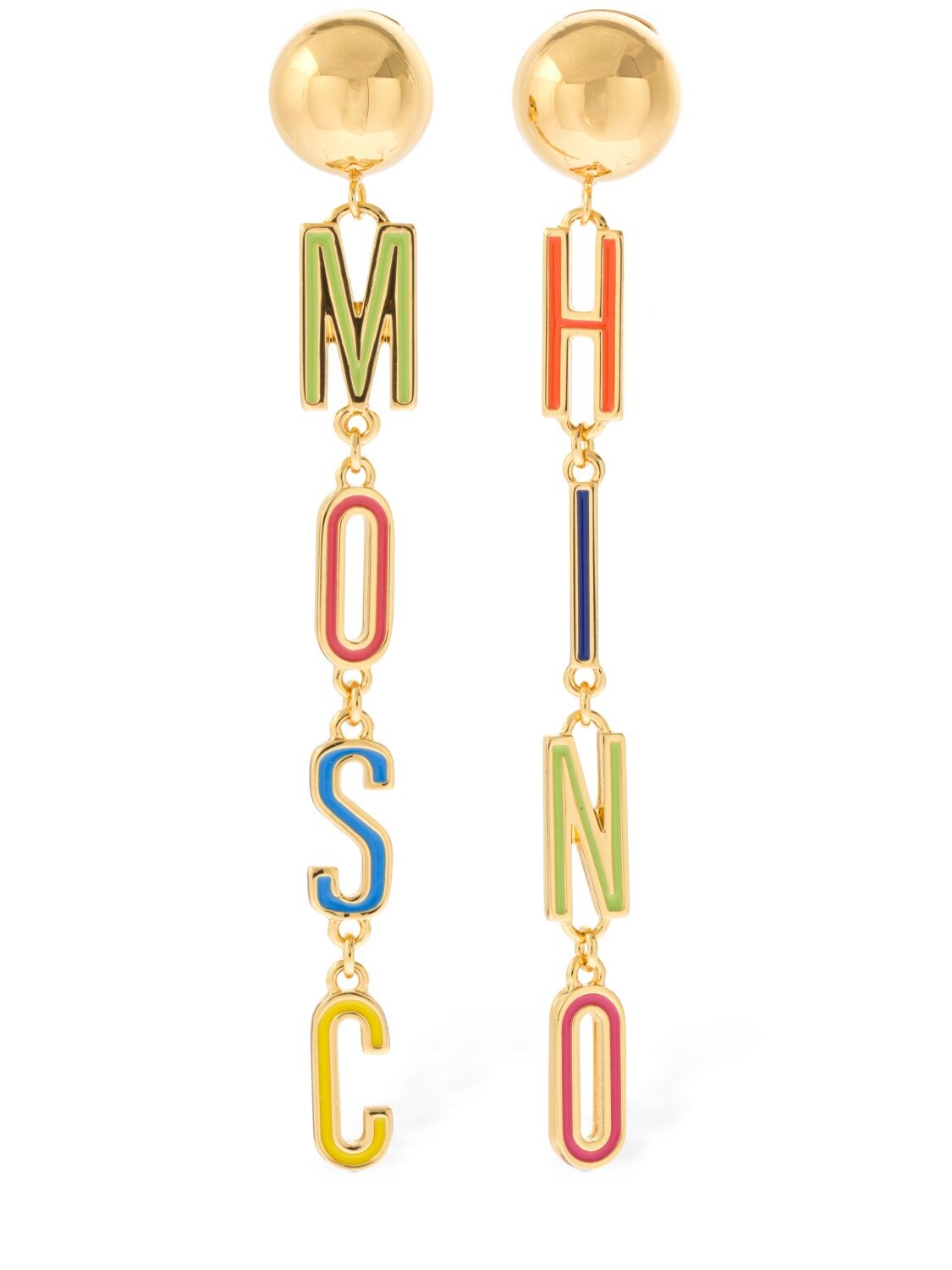 MOSCHINO Enamel Logo Lettering Mismatched Earring