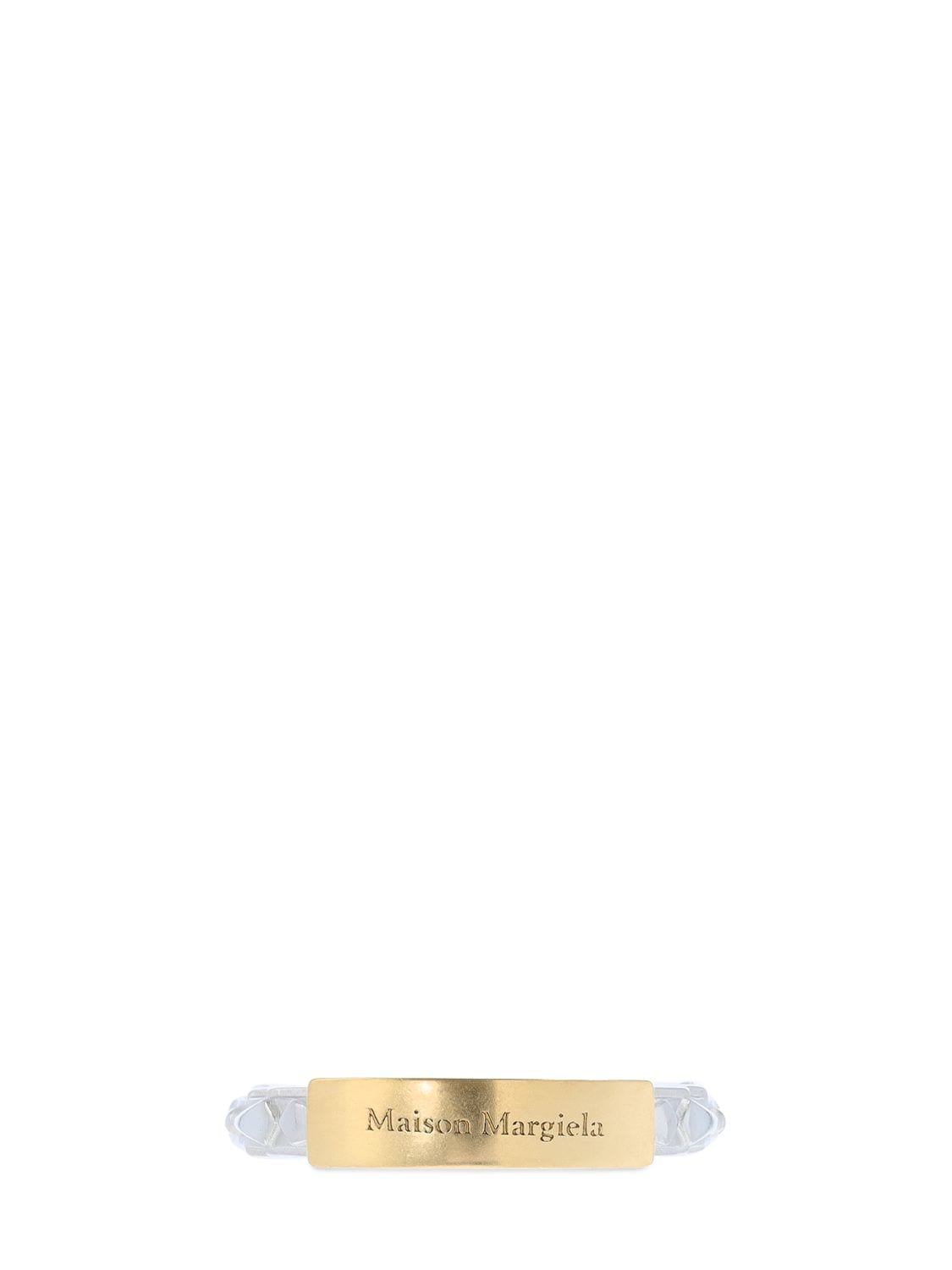 Maison Margiela Two Tone Band Ring In Gold,silver | ModeSens